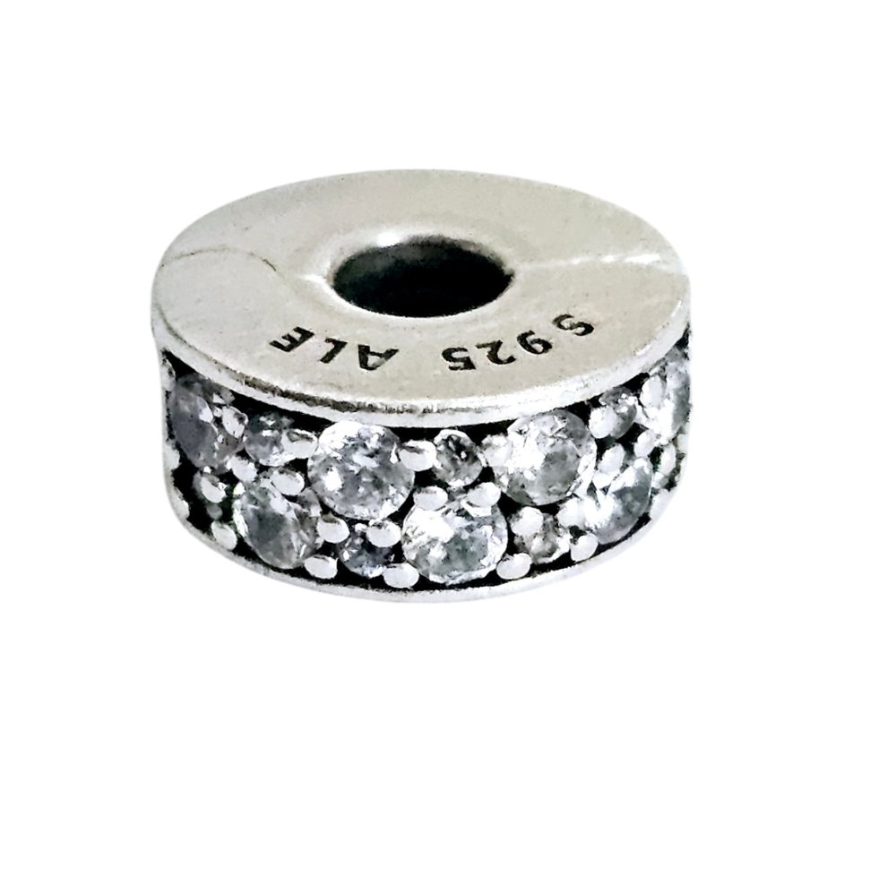 Retired Pandora Clear Pavé Clips Charms Spacers Safety Stoppers 925